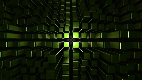 4K Seamless loop metallic cubic terrain Stock-Footage 124804202