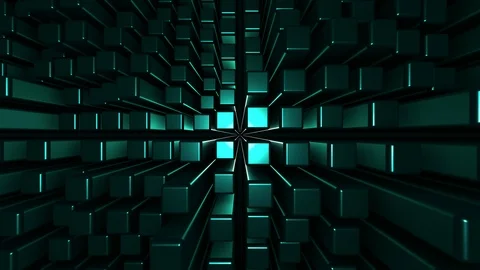 4K Seamless loop metallic cubic terrain Stock-Footage 124804215