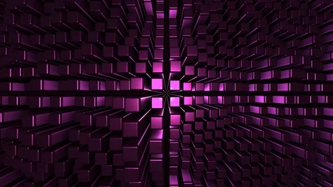 4K Seamless loop metallic cubic terrain Stock Footage 124804245