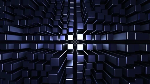 4K Seamless loop metallic cubic terrain Stock-Footage 124804253