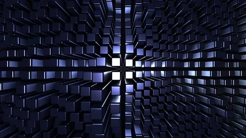 4K Seamless loop metallic cubic terrain Stock Footage 124804257
