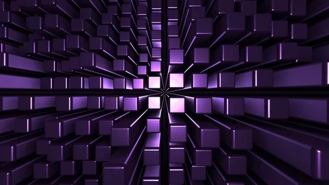 4K Seamless loop metallic cubic terrain Stock-Footage 124804408