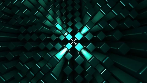 4K Seamless loop metallic cubic terrain Stock-Footage 124804772