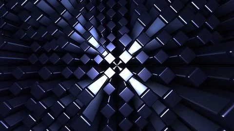 4K Seamless loop metallic cubic terrain Stock-Footage 124805012