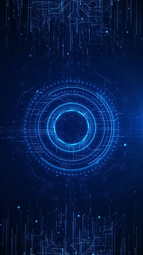 4K seamless loop motion graphic of flying into swirl circle digital Stock Footage 312179475