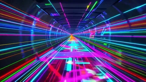 4K seamless loop of motion graphics that takes you flying into a circular Stock Footage 320921042