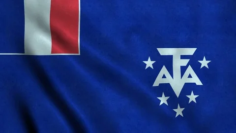 4K Seamless Loopable Flag of Adelie Land Video stock 80838268
