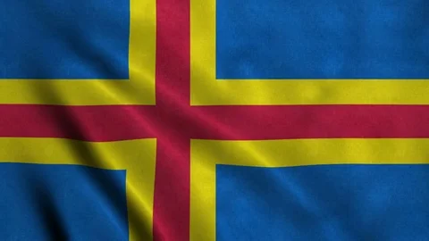 4K Seamless Loopable Flag of Aland Stock Footage 80853837