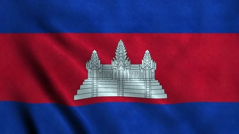 4K Seamless Loopable Flag of Cambodia Video stock 80909155
