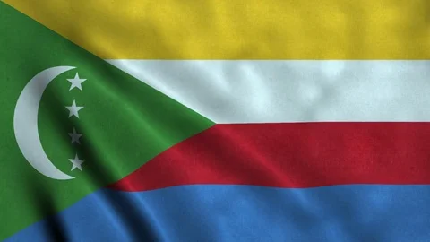 4K Seamless Loopable Flag of Comoros Stock Footage 80912147