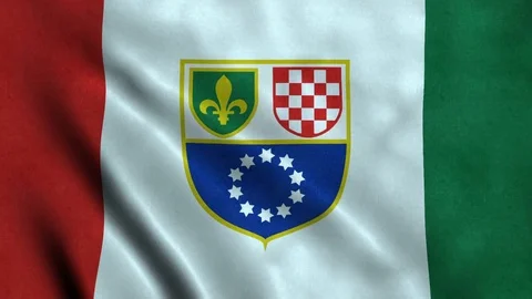 4K Seamless Loopable Flag of FederationBiH Stock Footage 80925344