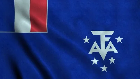 4K Seamless Loopable Flag of French Southern and Antarctic Lands Stock Footage 80925367