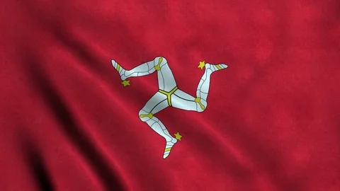 4K Seamless Loopable Flag of Isle of Man Stock Footage 80929586