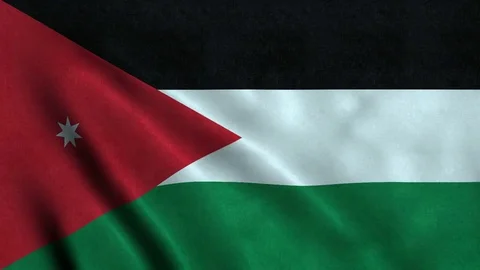 4K Seamless Loopable Flag of Jordan Stock Footage 80930818