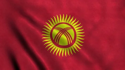 4K Seamless Loopable Flag of Kyrgyzstan Stock Footage 80931641