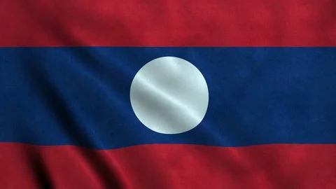 4K Seamless Loopable Flag of Laos Stock Footage 80931633