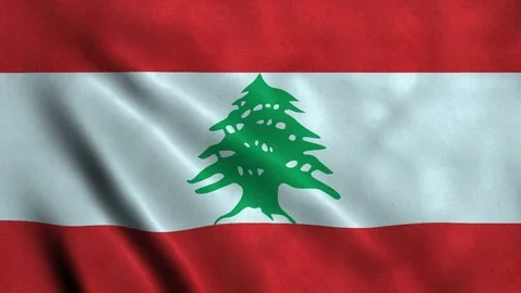 4K Seamless Loopable Flag of Lebanon Video stock 80931686