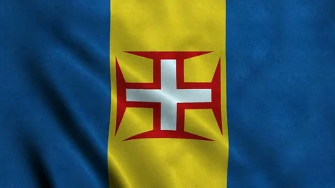 4K Seamless Loopable Flag of Madeira Stock Footage 80932310