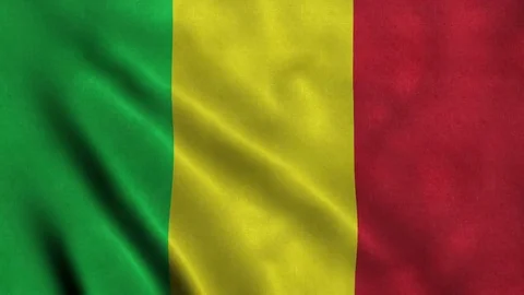 4K Seamless Loopable Flag of Mali Stock Footage 80932688