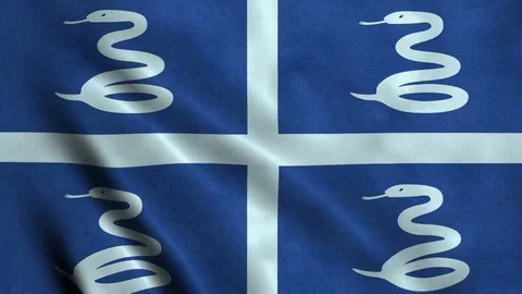 4K Seamless Loopable Flag of Martinique Stock Footage 80932763