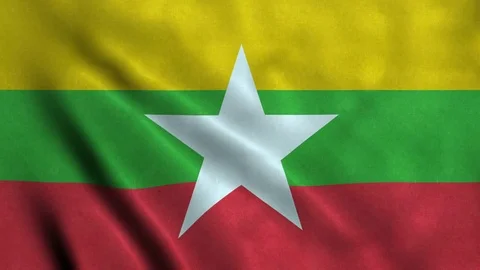 4K Seamless Loopable Flag of Myanmar Video stock 80933472