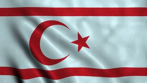 4K Seamless Loopable Flag of Northern Cyprus Stock Footage 80934547