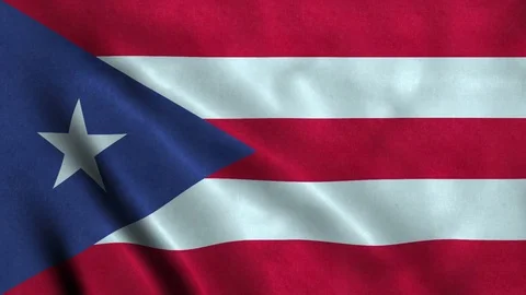 4K Seamless Loopable Flag of Puerto Rico Video stock 80936296