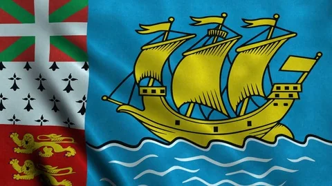 4K Seamless Loopable Flag of Saint Pierre and Miquelon Stock Footage 80938810