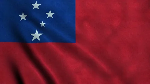 4K Seamless Loopable Flag of Samoa Video stock 80938636