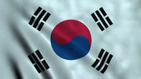 4K Seamless Loopable Flag of South Korea Stock Footage 80942196