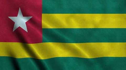 4K Seamless Loopable Flag of Togo Stock Footage 80945520