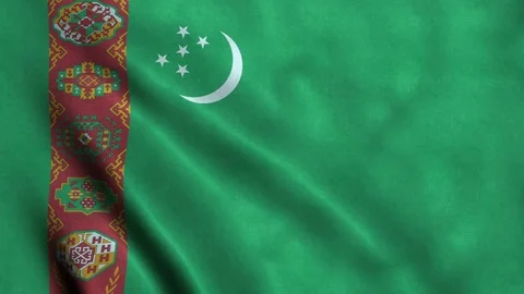 4K Seamless Loopable Flag of Turkmenistan Stock Footage 80946371