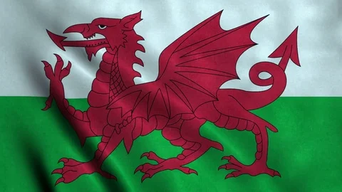 4K Seamless Loopable Flag of Wales Stock Footage 80950253