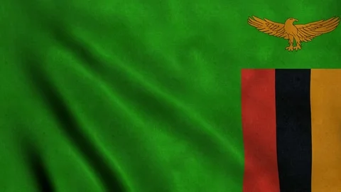 4K Seamless Loopable Flag of Zambia Stock Footage 80950477