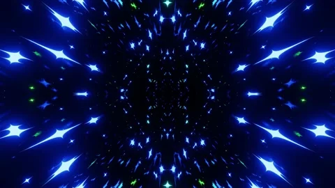 4k seamless looped animation. Fly through mirror symmetrical tunnel with neon Stock Footage 201217944