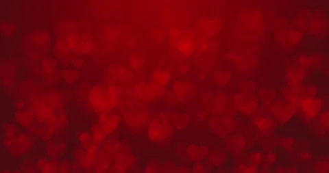 4k Seamless looped video. Abstract  flying  hearts on red background Stock Footage 154189459