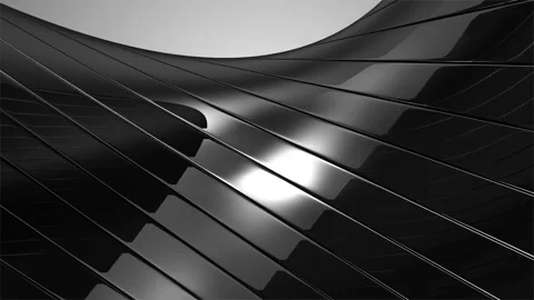 4K Seamless Looping Animation of Abstract Black Reflective Background Rotating Stock Footage 101383054