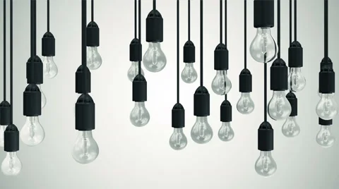 4K Seamless Looping Animation of Hanging Light Bulbs on a gradient background Stock Footage 50242641