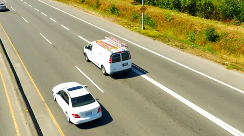 4K Seamless Looping Car Traffic on Highway, Speed Transportation on Freeway Stock Footage 66008222
