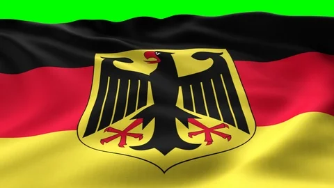 4K Seamless Looping Flag of Germany on Green Background Stock Footage 93754997