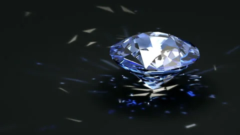 4K Seamless Looping Rotation Animation of Blue Diamond with Light Effect Stock Footage 101074158