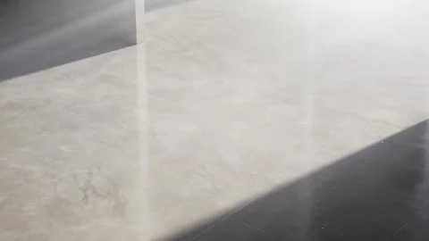 4K Seamless Microcement Floor Finish Modern Contemporary Interior Stock Footage 332157134