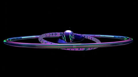 4k seamless mobius strip ball rings Video stock 335952786