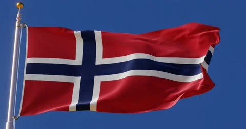 4K Seamless Norway flag looping animation fluttering in the wind. Stock Footage 176218323