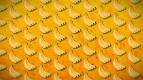 4K seamless pattern banana Stock Footage 50414615