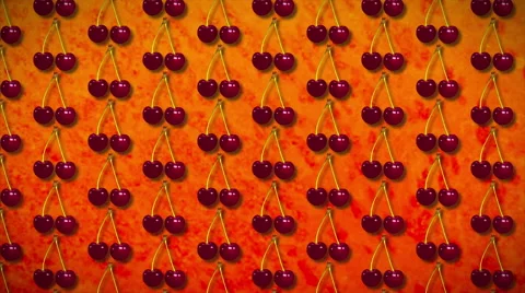 4K seamless pattern cherry Stock Footage 50414677