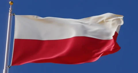 4K Seamless Poland flag looping animation fluttering in the wind. Stock Footage 176218180
