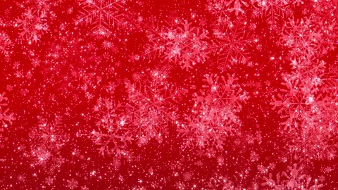 4k Seamless Shiny Falling Red Snowflakes Stock Footage 120683967