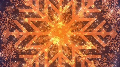 4k Seamless Snowflakes Orange Background VJ Loop Stock Footage 120199508