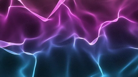 4K Seamless wavy background. Glowing blue and pink neon waves. Stock Footage 115741104